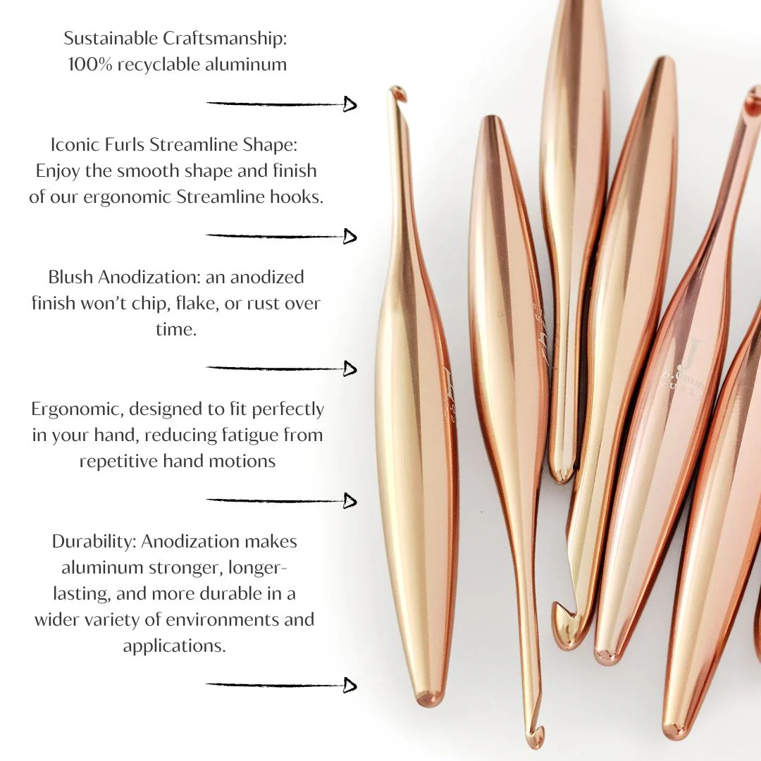 Blush Streamline Metal Crochet Hooks - Image 3