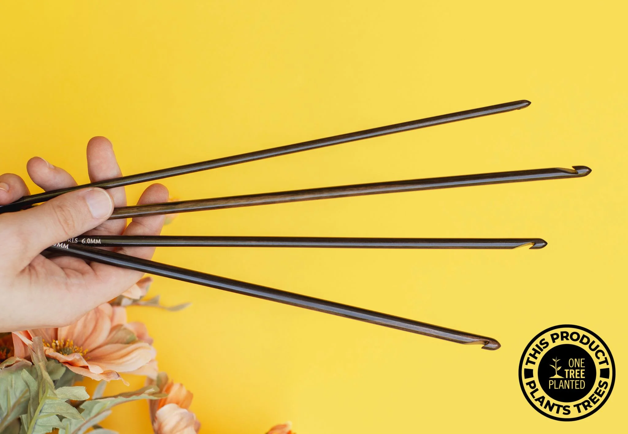 Tunisian Crochet Hook in Ebony - Image 4