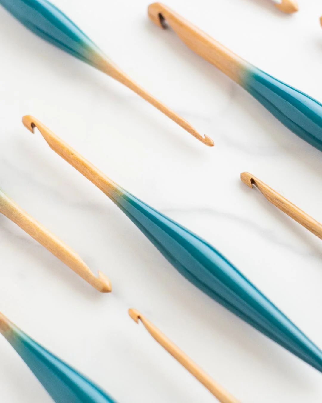 Limited Edition Teal Ombre Streamline Wood Crochet Hooks - Image 3