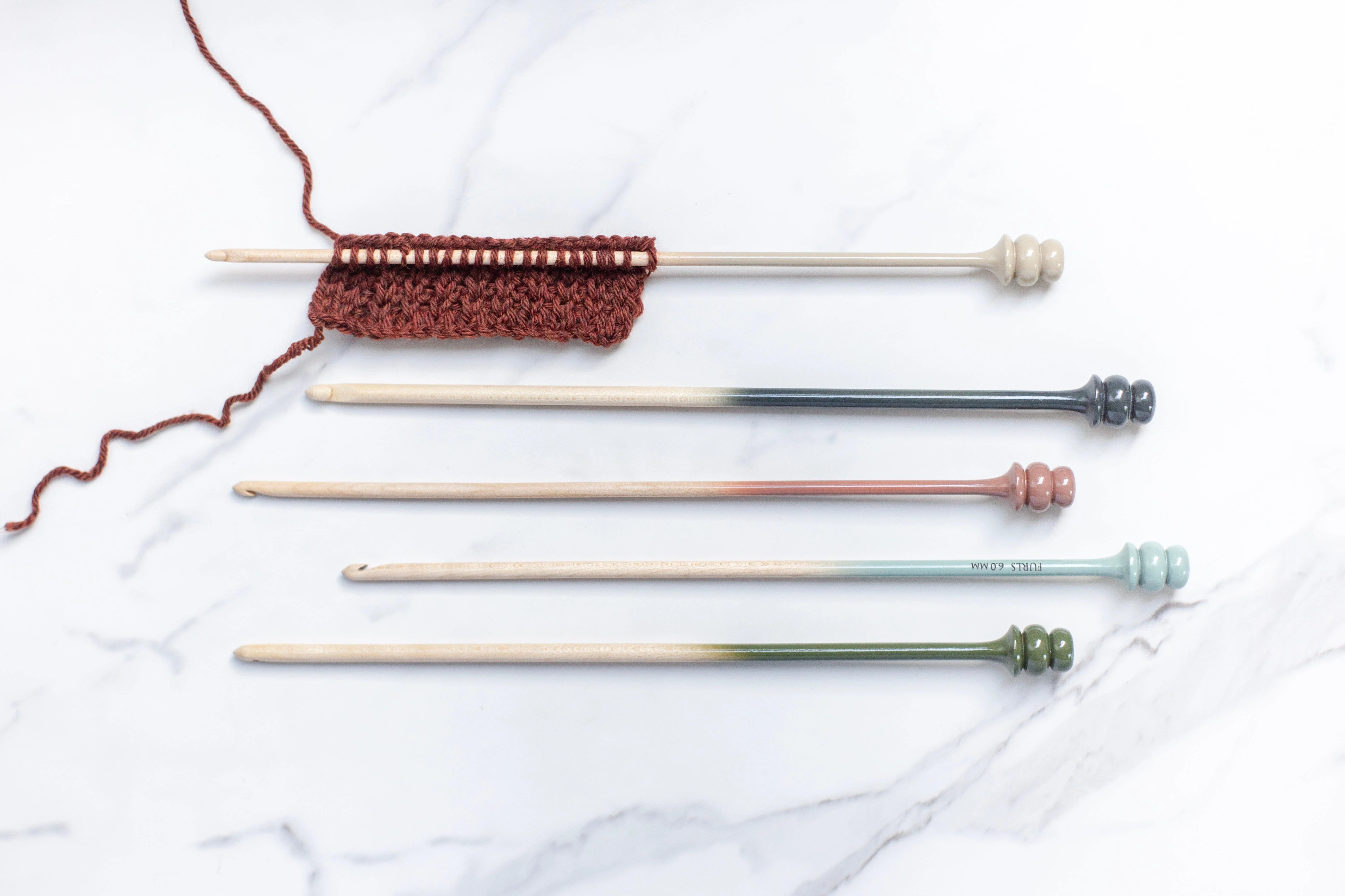 Limited Edition Tunisian Crochet Hook in Maple Ombre - Image 4